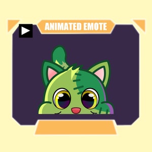 ANIMATED Zombie cat lurk hi Halloween emote for twitch kick discord youtube | Zombie cat lurk animated Halloween emote for streaming