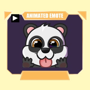 Gesto ANIMADO de lamida de panda para transmisión de youtube de twitch kick discord / Gesto secundario de lamida de panda lindo