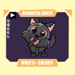 ANIMATED cute wolf dance emote | Dancing emote for twitch kick discord youtube | transparent emote