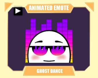 ANIMATED Cool Ghost Dance Jam Emote | Dancing emote for twitch discord youtube | Halloween ghost dance emote | Music Equalizer Emote