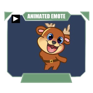 ANIMATED Reindeer cute dance Christmas emote for twitch kick discord youtube | Deer cute dancing Christmas emote for streaming