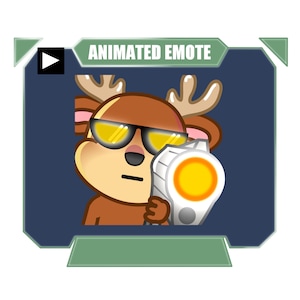 ANIMATED Deer with gun Christmas emote for twitch kick discord youtube | Cool Reindeer shooting gun Christmas emote for streaming