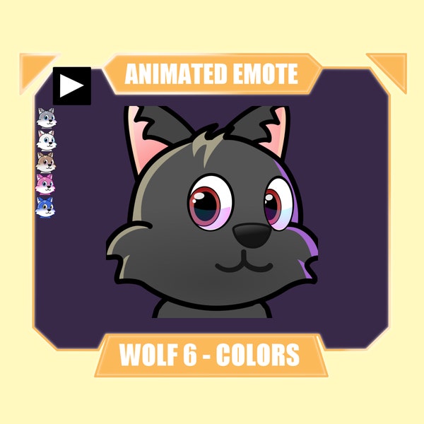 ANIMATED wolf side eye emote for twitch kick discord youtube stream | Cute wolf meme sub emote