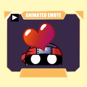 ANIMATED ninja with balloon emote for twitch kick discord youtube | Ninja heart balloon emote for streaming