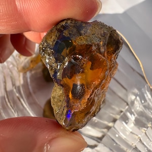 D) 12g Ethiopian Welo Opal Rough | Hydrophane Opal