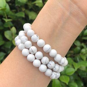 8 mm Natürliche Howlith Armband