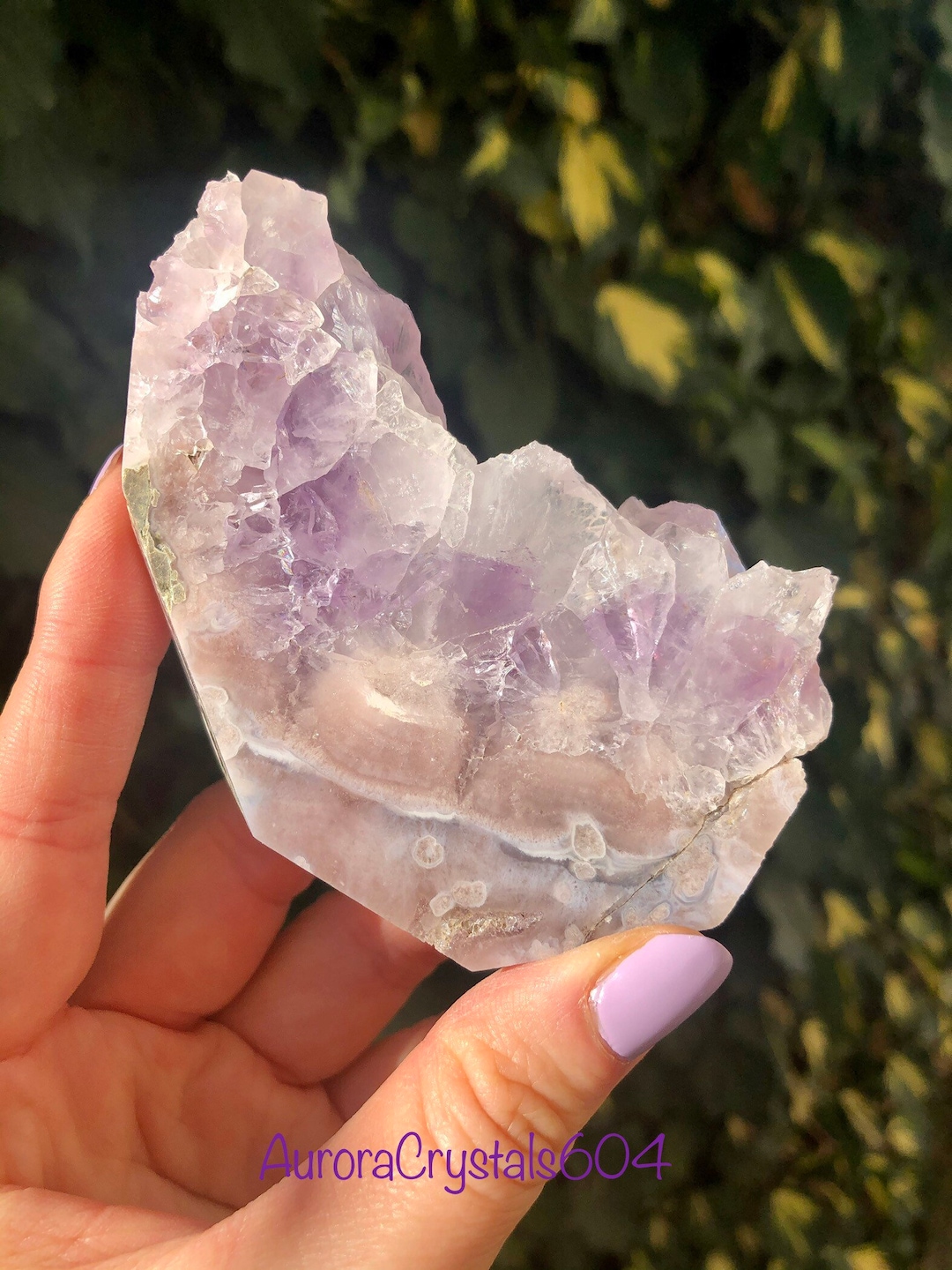 高品質　アメジスト　フラワーアゲート　虹入　フリーフォーム 3.5インチ ドゥルージー アメジスト フラワー アゲート フリーフォーム