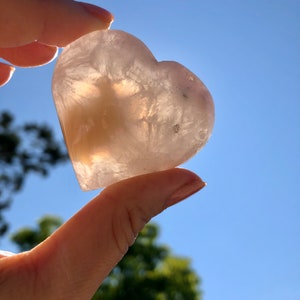 Flower agate Cherry blossom agate heart crystal