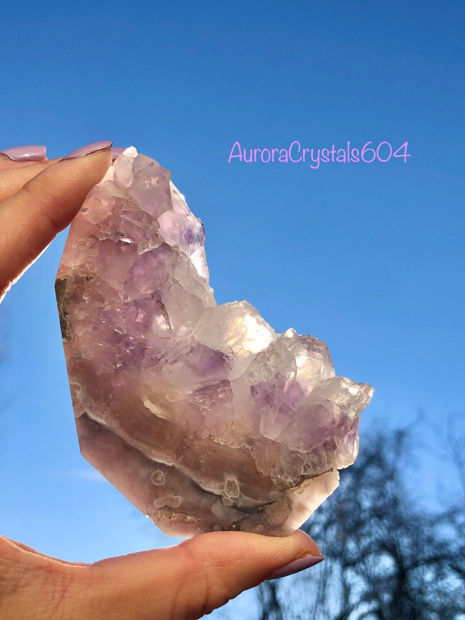 3.5インチ ドゥルージー アメジスト フラワー アゲート フリーフォーム