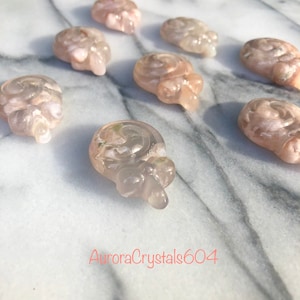 Flower Agate Lollipop Carvings RARE cherry blossom flower agate handmade eye candy you pick
