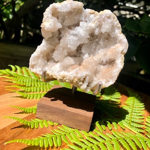 Druzy Amethyst Geode on Wooden Stand
