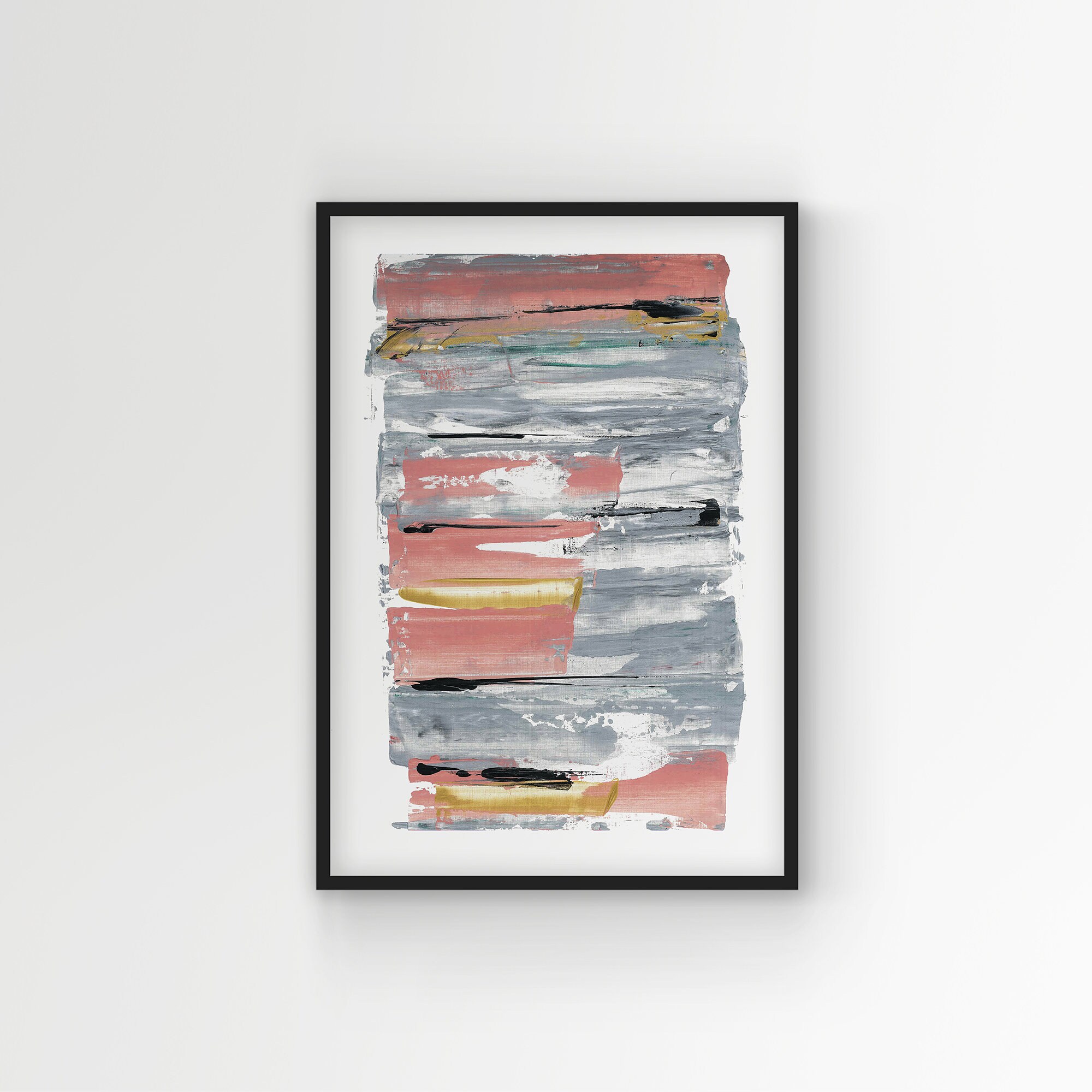Rosa Grau Abstrakte Wand KunstDruck Instant Digital Download Etsy