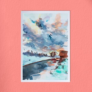Aquarell Der Fluss - A4