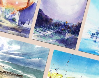 Cartes postales - Aquarelles