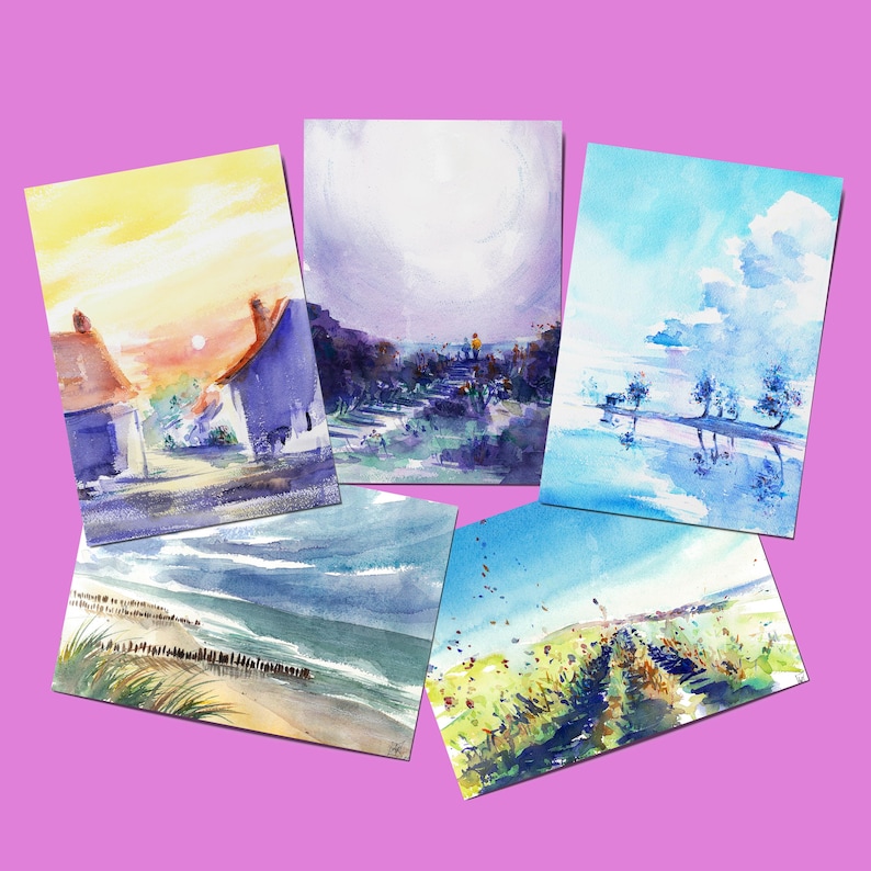 Cartes postales - Aquarelles A6 image 1