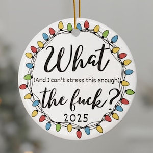Funny 2025 Christmas Ornament, WTF Adult Stocking Stuffer, Vulgar & Inappropriate Xmas Gift