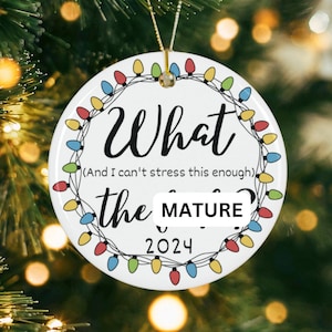 Funny 2024 Christmas Ornament - WTF Adult Stocking Stuffer - Vulgar & Inappropriate Xmas Gift