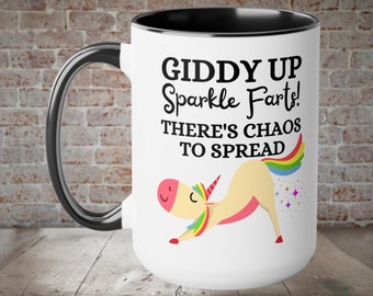 Giddy Up Sparkle Farts, Funny Mugs for Women, Encouraging Gift, Work Bestie Gift, Sassy Mug, Funny Unicorn Mug