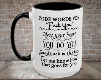 Taza con la palabra "Bendito sea tu corazón" - Divertida taza de café ofensiva