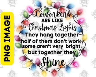 Coworkers Christmas Lights PNG: Funny Office Gift (Digital Download)