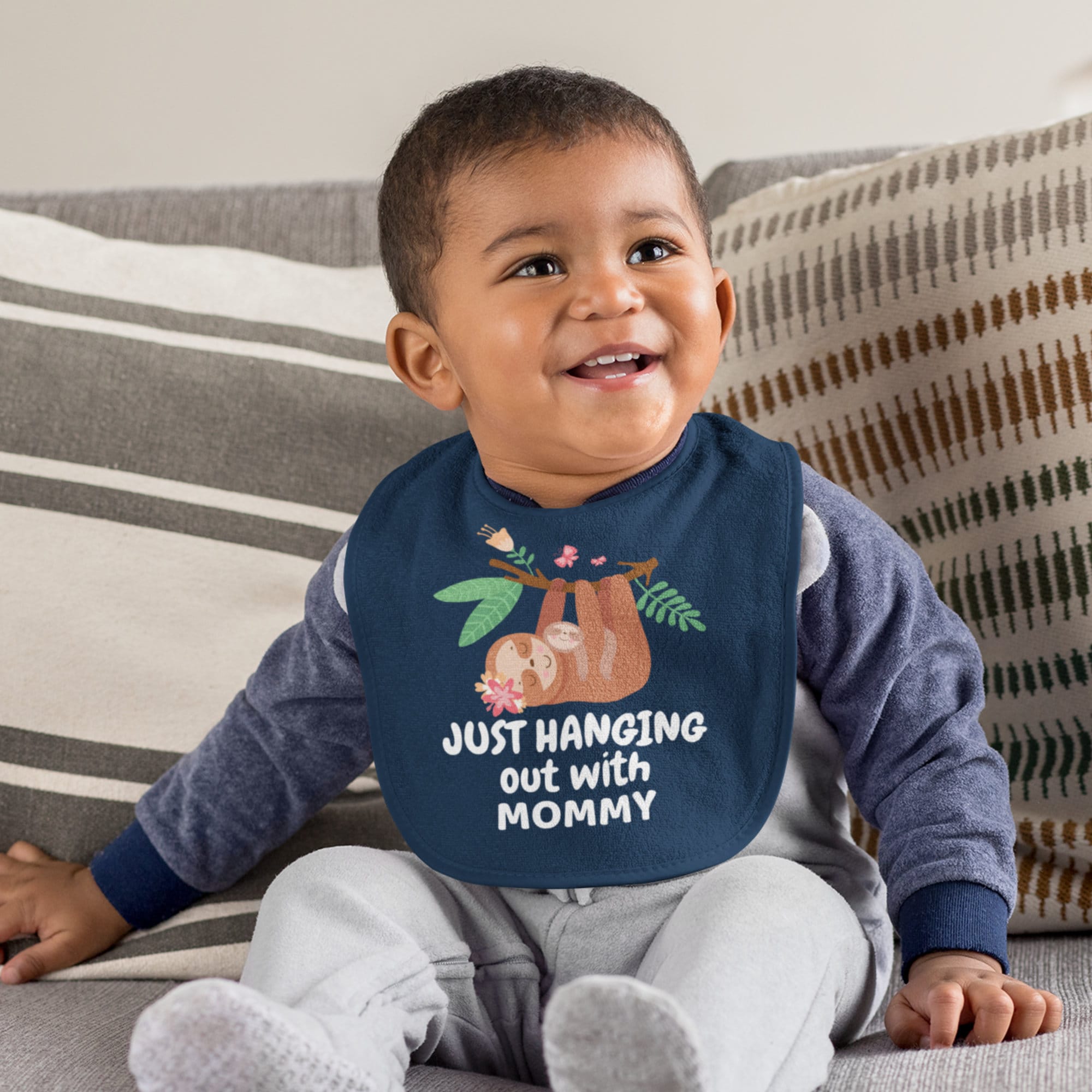 Baby Sloth PNG Mommy and Me PNG Cute Sloth PNG Baby Bib - Etsy