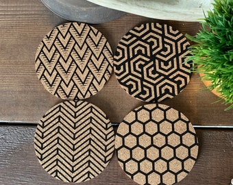 Set di 6 sottobicchieri in sughero personalizzati con nome