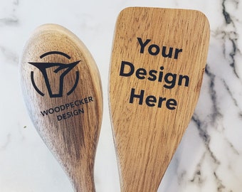 Custom Wooden Spoon and Spatula, Custom Kitchen, Engraved Spoon, Personalized, Wood Spoons, Wood Spatula, Unique Gift