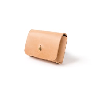 Minimalist Leather Travel Case - Small Coin Holder - Natural Elegance