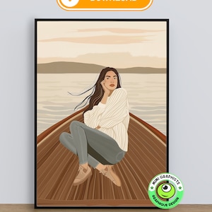 Minimalist Quiet Elegance Poster in Vector Art High Definition Poster - A1 Size