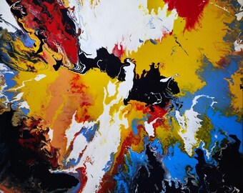 Abstraktes Bild Gemälde auf Leinwand Modern Acrylmalerei Original Unikat Wandkunst Wohnzimmer Deko Geschenk