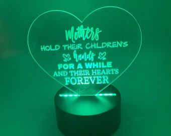 Motherʻs Day, Gift, Engraved Acrylic LED Light