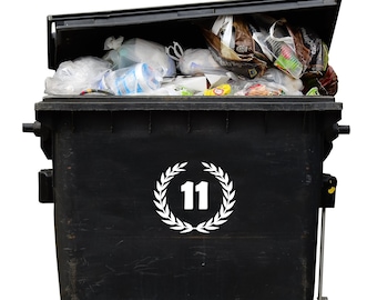 Garbage Can Trash Can Sticker Address Last Name Trash can Recycle Bin Yellow Bin Residual Waste Disposal Bestseller Family Name Personalized