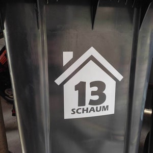 Mülltonne Aufkleber, Hausnummer Aufkleber, Straßenname - .de