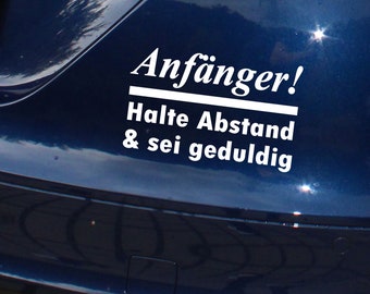 Auto Anfänger Neuling Aufkleber Sticker - .de