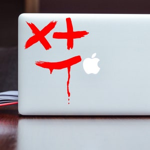 Notebook Aufkleber | Halloween Smilie Emoji Icon | Gesicht Laptop Macbook Tablet Möbel Wandtatoo