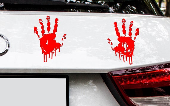 hoe te gebruiken Drama salaris Car Sticker Halloween Blood Hands Sticker Set per Order 2 - Etsy