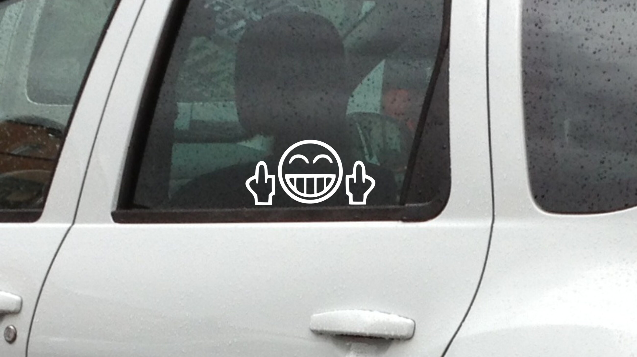 Car Sticker | Smilie Middle Finger Emoji Car Sticker | Laptop Window ...