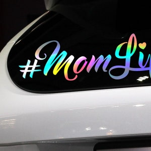 Etiqueta engomada del coche | Vida de mamá | Pegatina de mamá bebé para coche, accesorios para padres solteros, película de vehículo de amor para bebé, convertirse en mamá