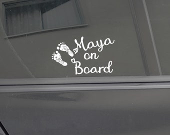 Baby on Board Sticker Car Sticker Individual Princess Child Name Children Gift Personal Friendship Teenagers Holiday Toy