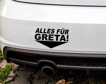 Everything for Greta Tuning Exhaust Car Stickers Stickers for the Car Gift Stickers Rear Window Stickers Tuning Animals Children Climate Change
