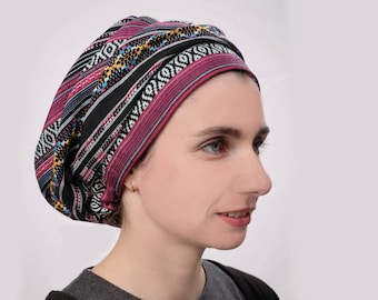 Jewish Head Covering, Cancer, Headwear, Turban, Hair Wrap, Beret, Snoods, Tichel, chemo caps, Turban For Jewish, Muslim, Beret XL