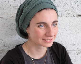 Adjustable Cotton Beret, Jewish Head Covering, Israeli Tichel