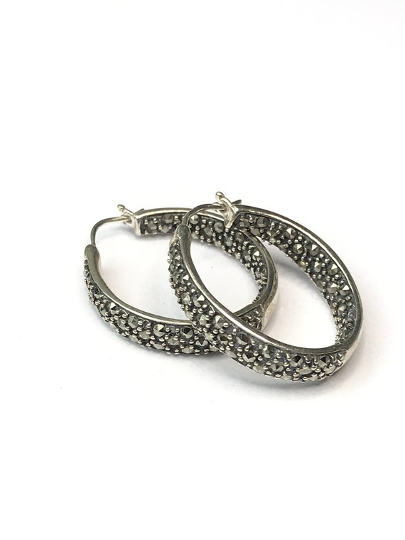 Sterling Silver 925 Earrings Hoop - image 3
