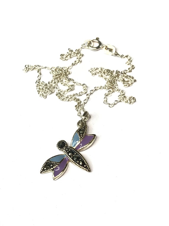 Tiny Sterling Silver 925 Necklace Butterfly - image 2
