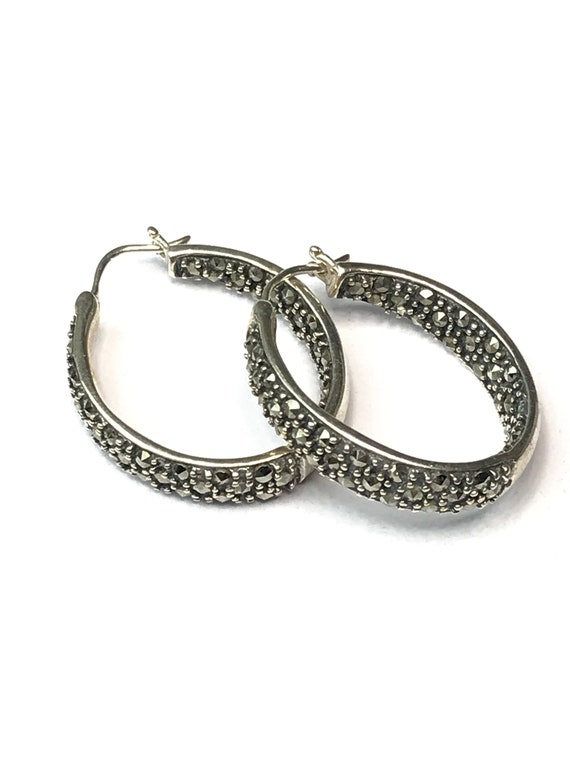 Sterling Silver 925 Earrings Hoop - image 2