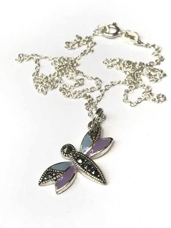 Tiny Sterling Silver 925 Necklace Butterfly - image 9