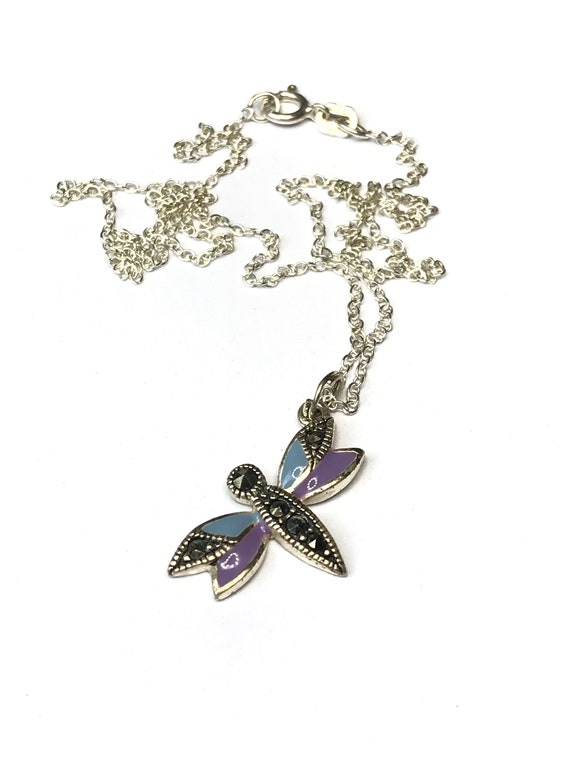 Tiny Sterling Silver 925 Necklace Butterfly - image 4