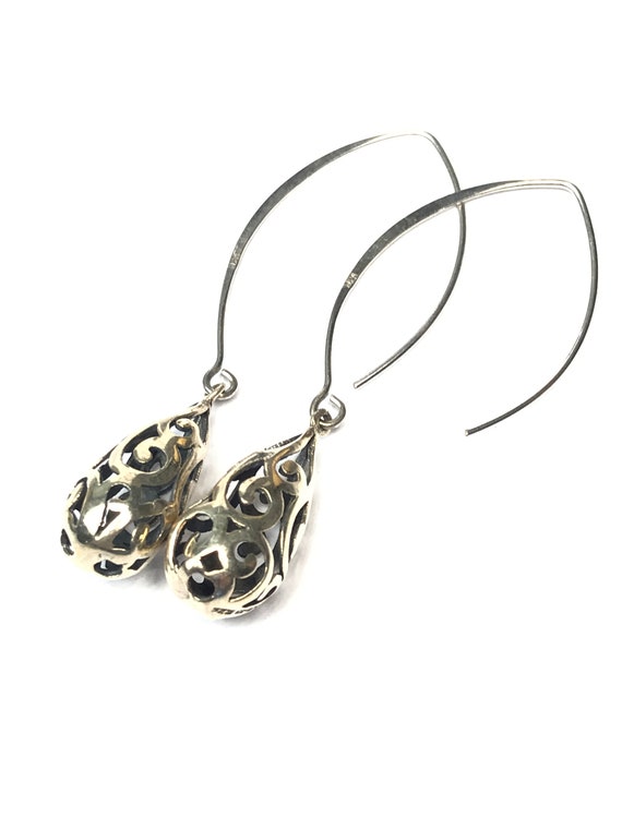 925 Sterling SLV Winged Drop Earrings with Red Stone main image 0