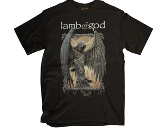 100% Cotton Metal T-shirt XL Lamb Of God 'Winged Death' T-Shirt - Black Band Tee In Extra Large Metal Music T-shirt XL - Foto 4