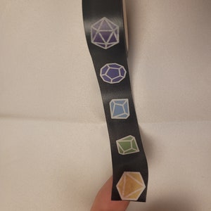 D&D Polyhedral Dice Design Washi Tape